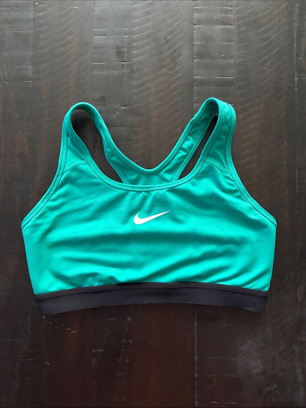 Nike Teal Green Racerback Sports Bra with Black Band